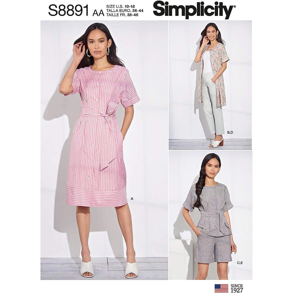 Simplicity Sewing Pattern 8891 10144 Dress Pants Shorts Top Size 10-18